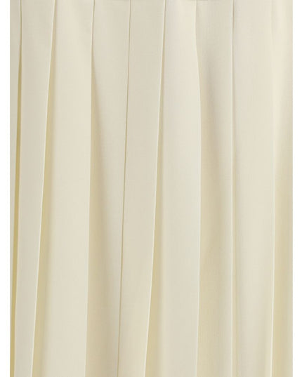 Alessandra Rich White Fleece Wool Midi Skirt