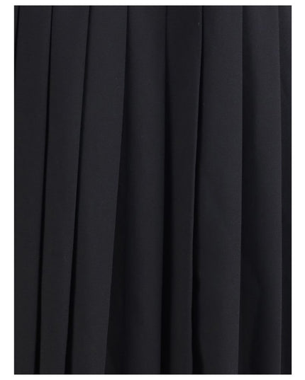Alessandra Rich Black Fleece Wool Midi Skirt