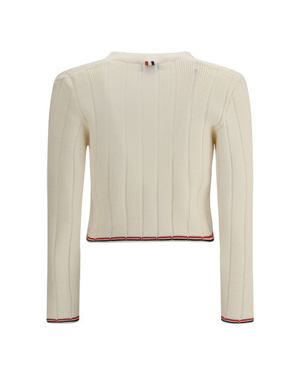 Thom Browne Cream Fleece Wool Cardigan