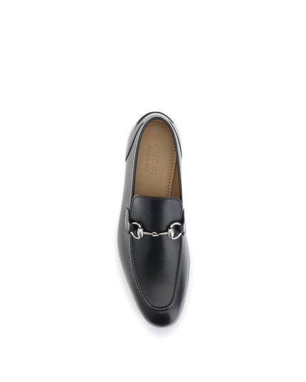 Gucci Black Calf Leather Bos Taurus Slip-On Loafers