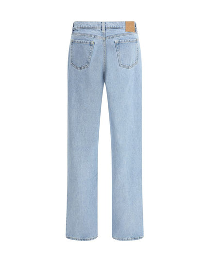 Magda Butrym Light Blue Cotton Straight-Leg Jeans