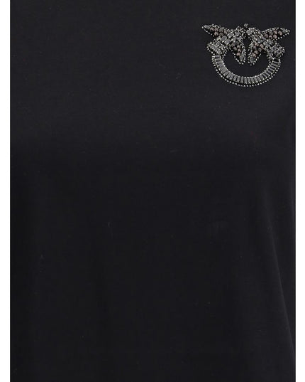 PINKO Black Cotton T-Shirt