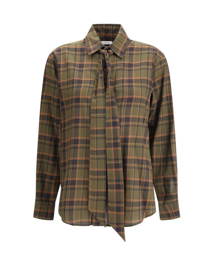Saint Laurent Green Cotton Pattern Shirt
