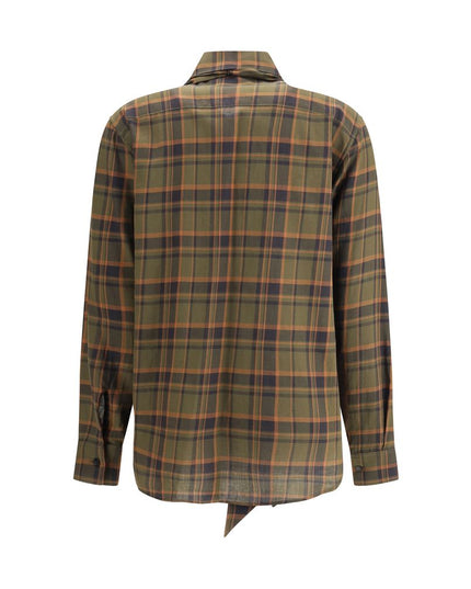 Saint Laurent Green Cotton Pattern Shirt