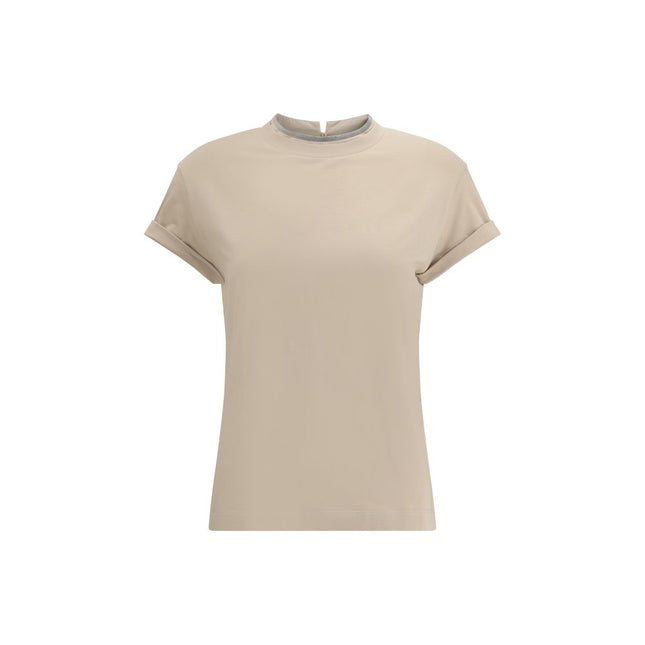 Brunello Cucinelli Beige Elastane T-Shirt