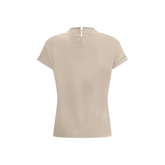 Brunello Cucinelli Beige Elastane T-Shirt
