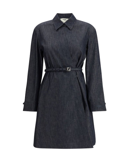 Fendi Blue Cotton Casual Dress