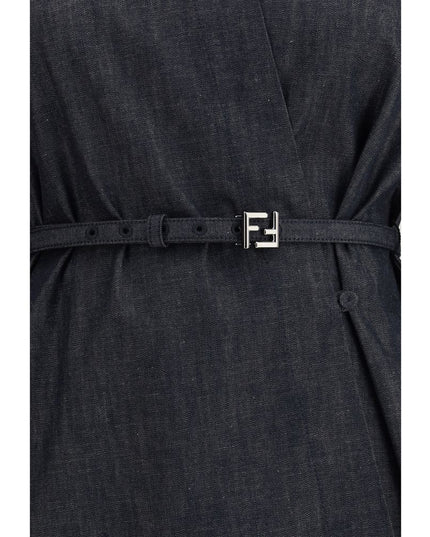 Fendi Blue Cotton Casual Dress
