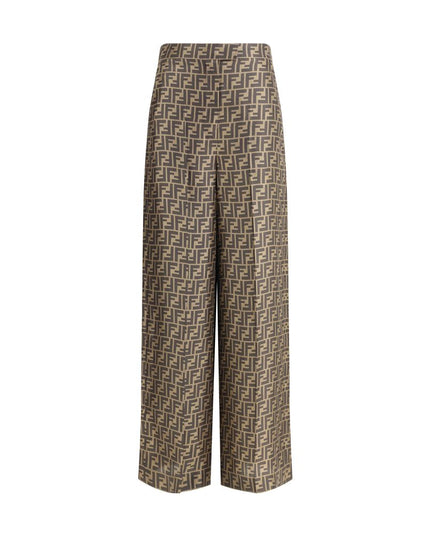 Fendi Brown Silk Casual Pants