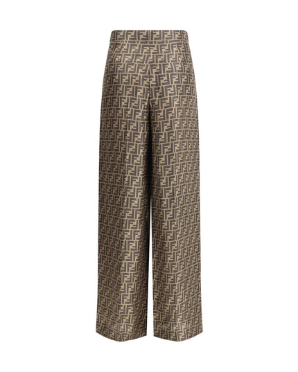 Fendi Brown Silk Casual Pants