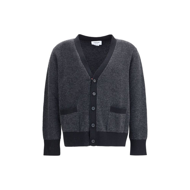 Thom Browne Black Fleece Wool Cardigan