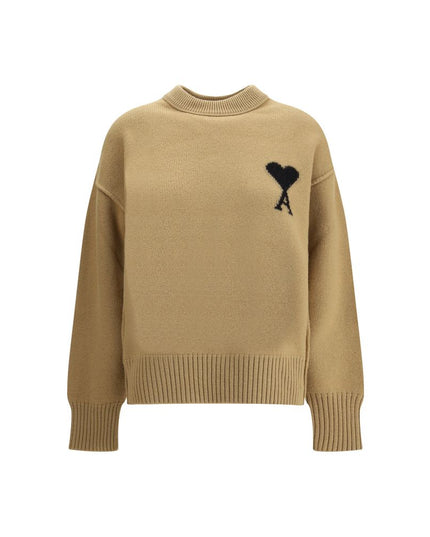 Ami Paris Beige Fleece Wool Sweatshirt