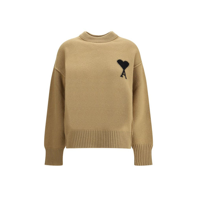 Ami Paris Beige Fleece Wool Sweatshirt