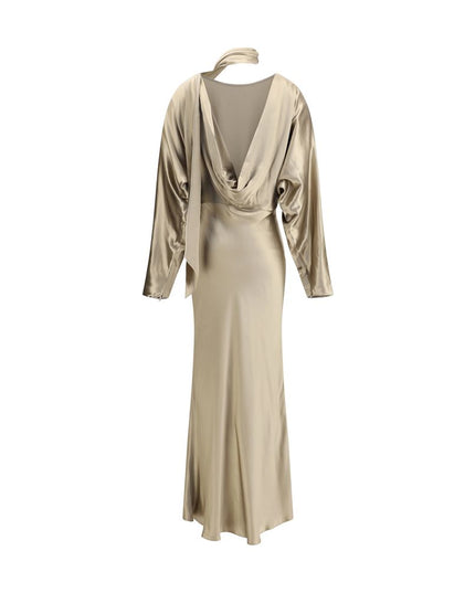 The Andamane Gold Viscose Casual Dress