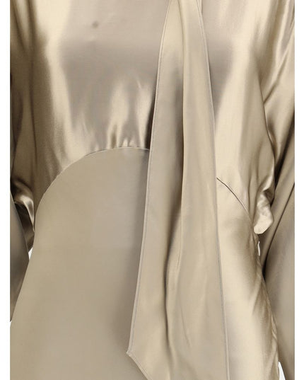 The Andamane Gold Viscose Casual Dress
