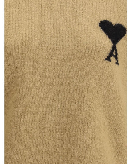 Ami Paris Beige Fleece Wool Sweatshirt