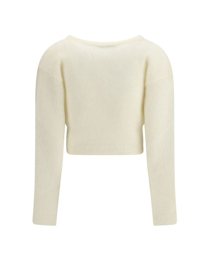Alessandra Rich White Mohair Cardigan