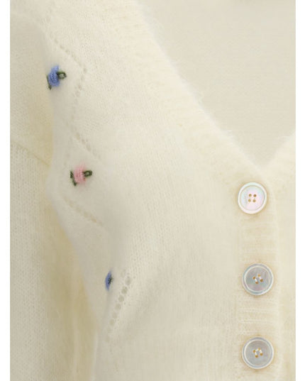 Alessandra Rich White Mohair Cardigan