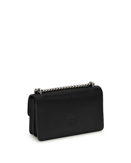 PINKO Black Calf Leather Bos Taurus Shoulder Bag