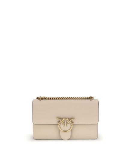PINKO Beige Calf Leather Bos Taurus Shoulder Bag