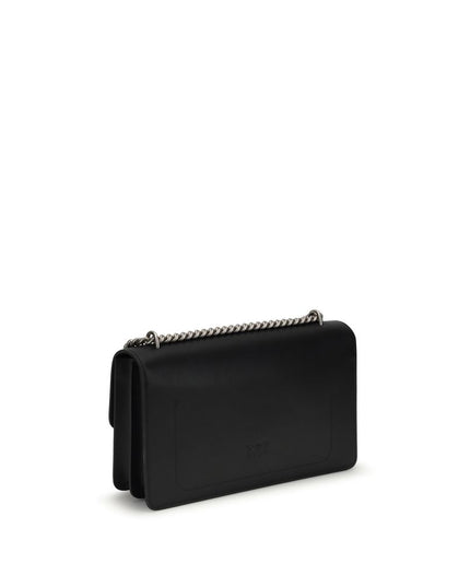 PINKO Black Calf Leather Bos Taurus Shoulder Bag