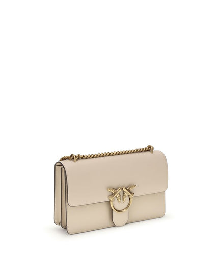 PINKO Beige Calf Leather Bos Taurus Shoulder Bag