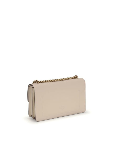 PINKO Beige Calf Leather Bos Taurus Shoulder Bag