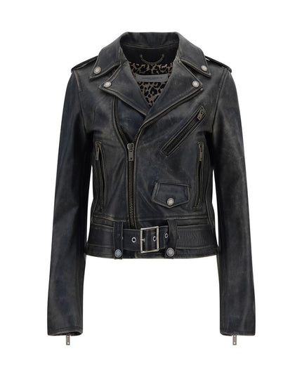 Golden Goose Black Calf Leather Bos Taurus Biker Jacket