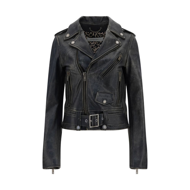Golden Goose Black Calf Leather Bos Taurus Biker Jacket