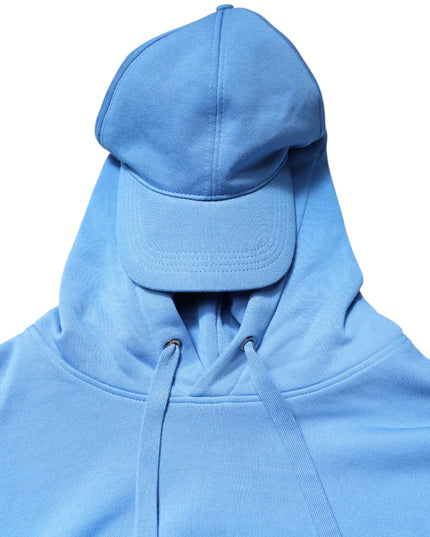 Dolce & Gabbana Blue Cotton Hooded Men Sportswear One Size Vest