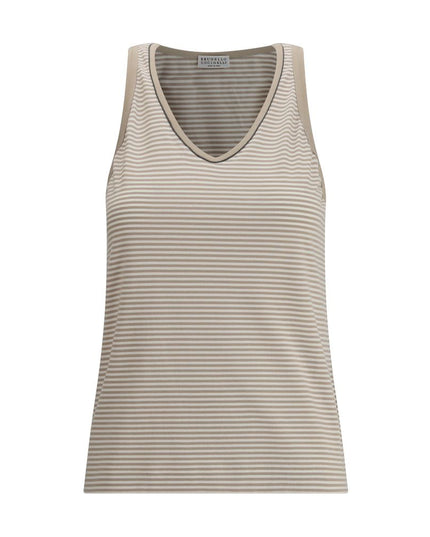 Brunello Cucinelli Beige Cotton Top