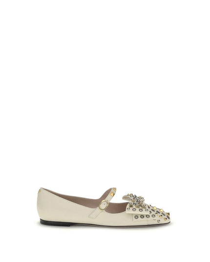 Valentino Garavani Cream Goatskin Ballet Flats
