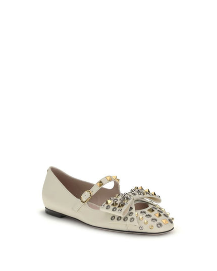 Valentino Garavani Cream Goatskin Ballet Flats