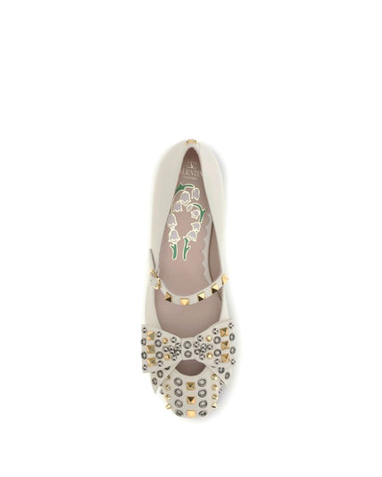 Valentino Garavani Cream Goatskin Ballet Flats