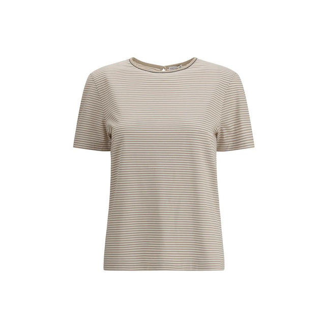 Brunello Cucinelli Beige Cotton T-Shirt