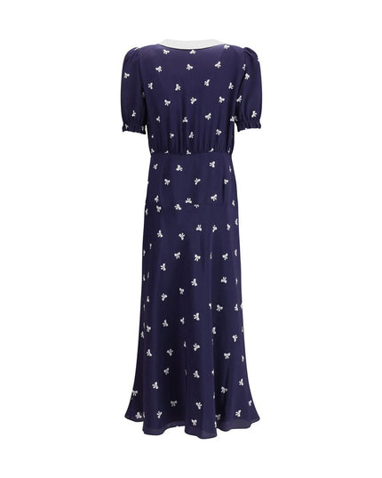 Alessandra Rich Blue Silk Casual Dress