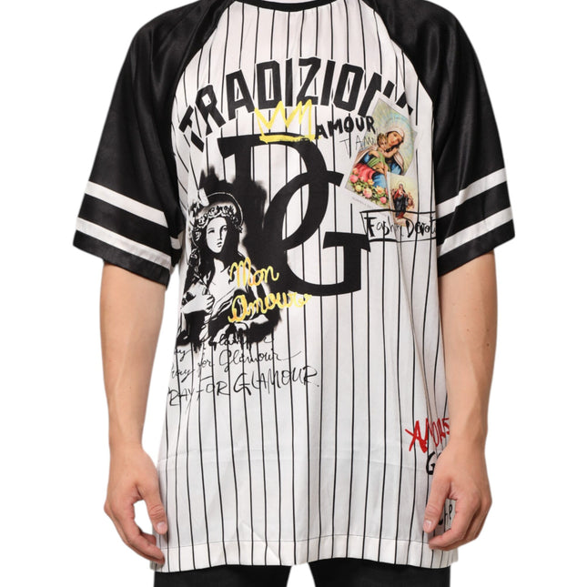 Dolce & Gabbana Tradizione Graffiti Print Oversized Men T-shirt