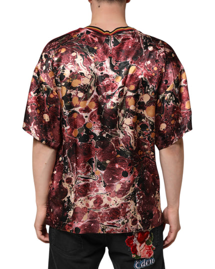 Dolce & Gabbana Multicolor Polyester Marble Print Oversize T-shirt