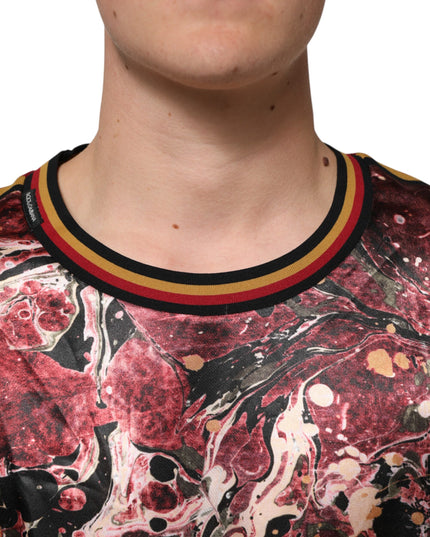 Dolce & Gabbana Multicolor Polyester Marble Print Oversize T-shirt