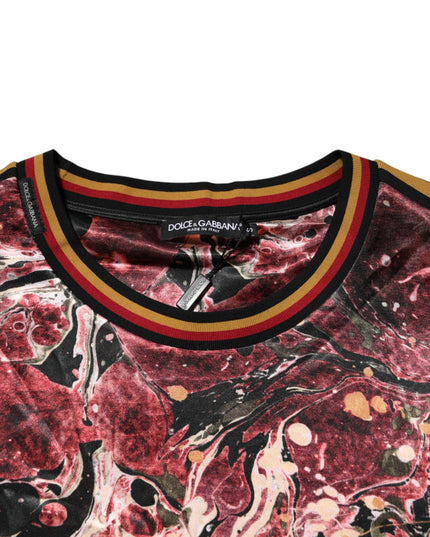 Dolce & Gabbana Multicolor Polyester Marble Print Oversize T-shirt