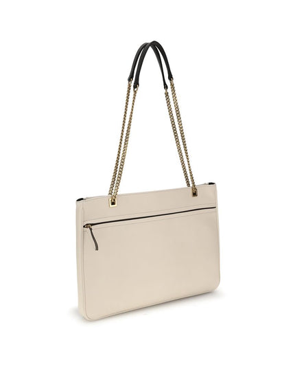 Valentino Garavani Cream Calf Leather Bos Taurus Shoulder Bag