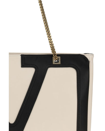 Valentino Garavani Cream Calf Leather Bos Taurus Shoulder Bag