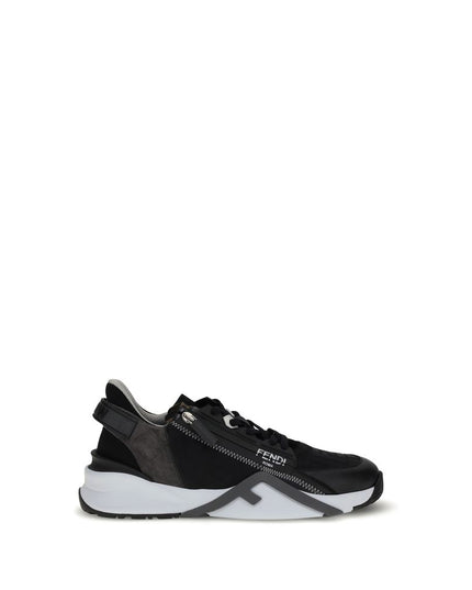 Fendi Gray Calf Leather Bos Taurus Athletic Sneakers