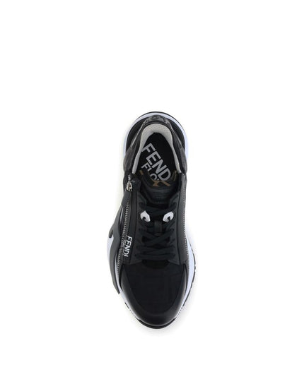 Fendi Gray Calf Leather Bos Taurus Athletic Sneakers