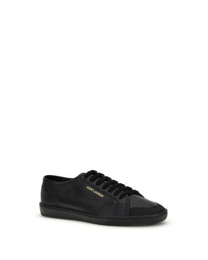 Saint Laurent Black Calf Leather Bos Taurus Low Top Sneakers