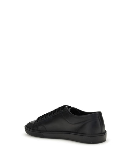 Saint Laurent Black Calf Leather Bos Taurus Low Top Sneakers