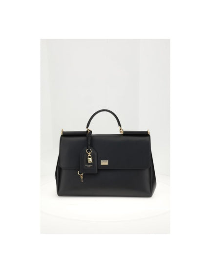 Dolce & Gabbana Black Calf Leather Bos Taurus Shoulder Bag