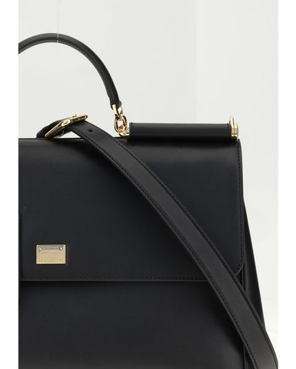Dolce & Gabbana Black Calf Leather Bos Taurus Shoulder Bag