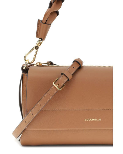 Coccinelle Beige Calf Leather Bos Taurus Shoulder Bag