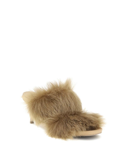 Pedro García Fur-trimmed mules Sandals